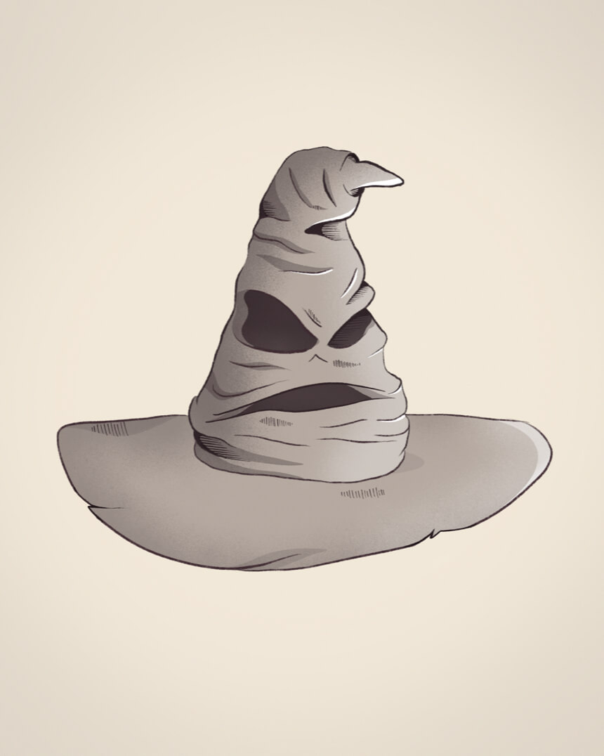The rugged sorting hat from Harry Potter.